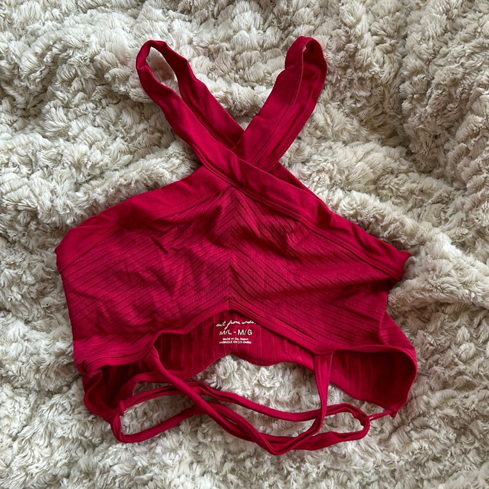 Urban Outfitters / out from under criss cross bra top in hot pink